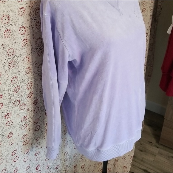 PINK Victoria's Secret size S lilac crushed velvet velour pullover crewneck - Picture 3 of 5